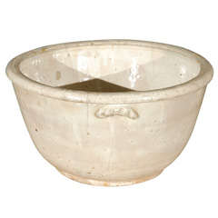 Big Old French Glazed Pottery Bowl