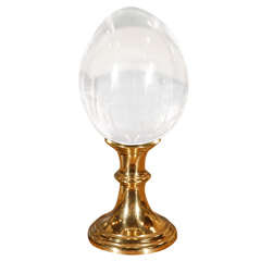 Crystal Orb Sitting on Brass Pedestal