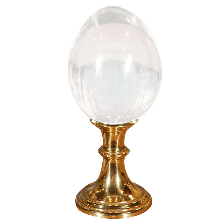 Crystal Orb Sitting on Brass Pedestal at 1stdibs