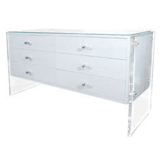 White Python Dresser with Lucite Side Panels 1
