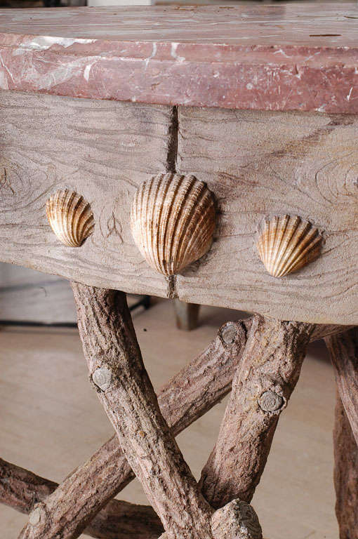 French Faux Bois corner table