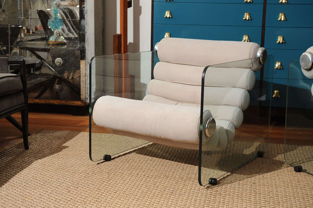 Glass Fabio Lenci Lounge Chairs