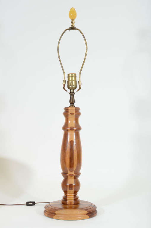 20th Century Folk Art Treenware Table Lamp, American, Late 19th Century