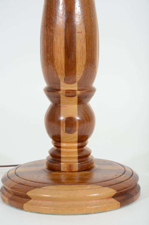 Wood Folk Art Treenware Table Lamp, American, Late 19th Century