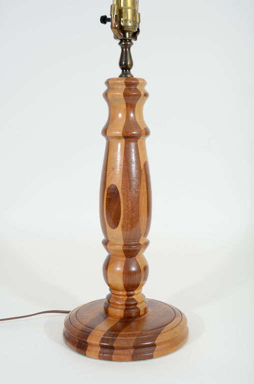 Folk Art Treenware Table Lamp, American, Late 19th Century 2