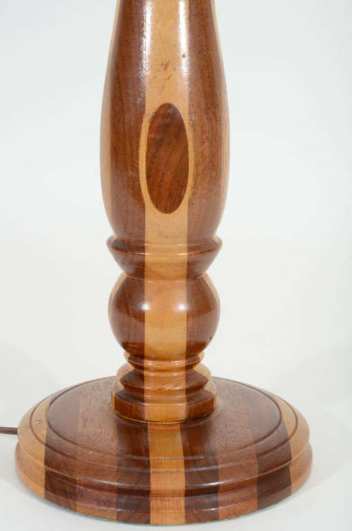 Folk Art Treenware Table Lamp, American, Late 19th Century 3