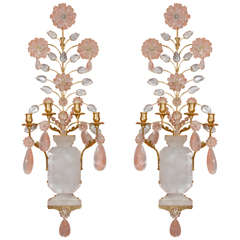 Pair of Rock Crystal Sconces 9