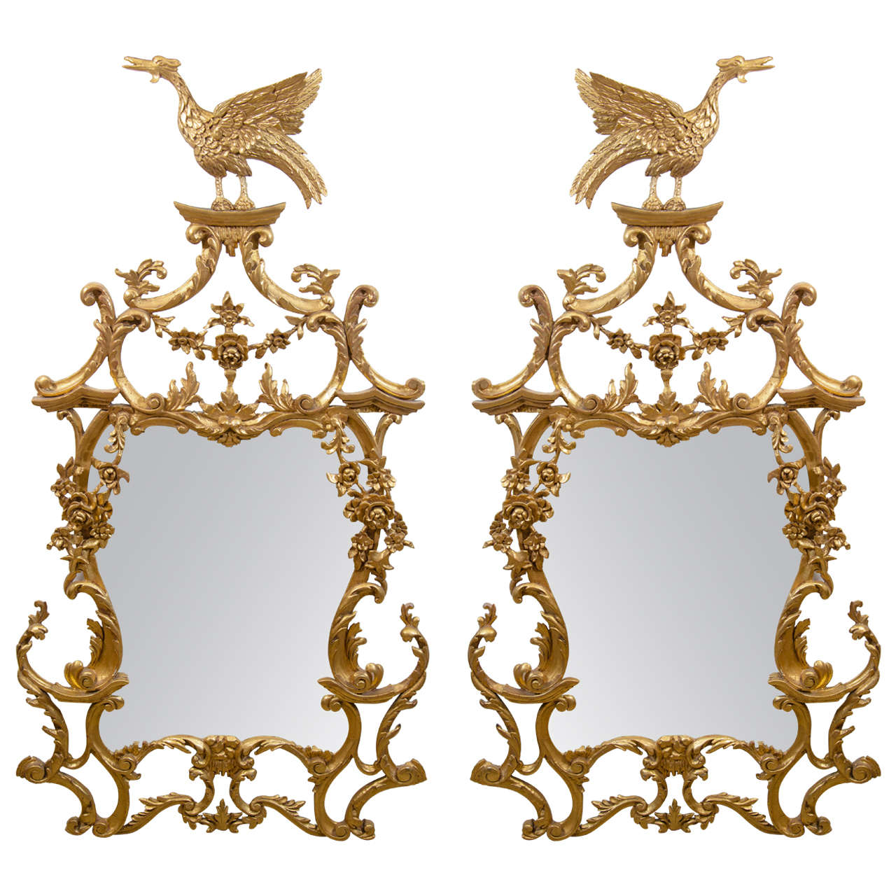 Pair of Rococo Gilt Mirrors