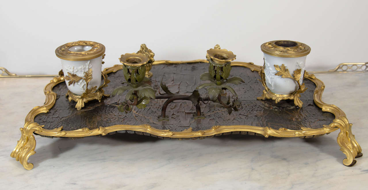 Bronze Louis XV Inkwell