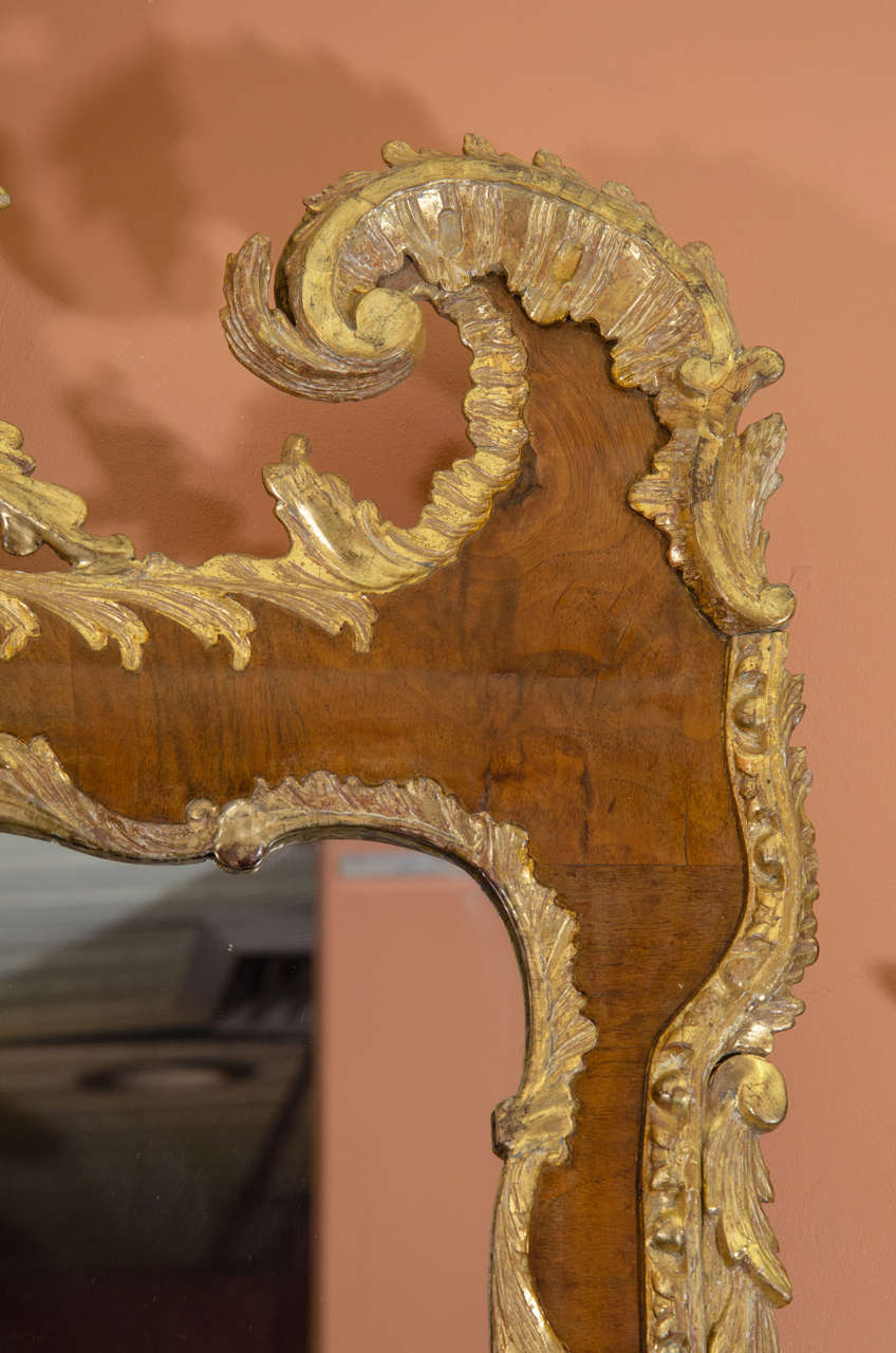 18th Century and Earlier George II Walnut and Gilt Mirror For Sale