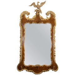 Miroir George II en noyer et doré