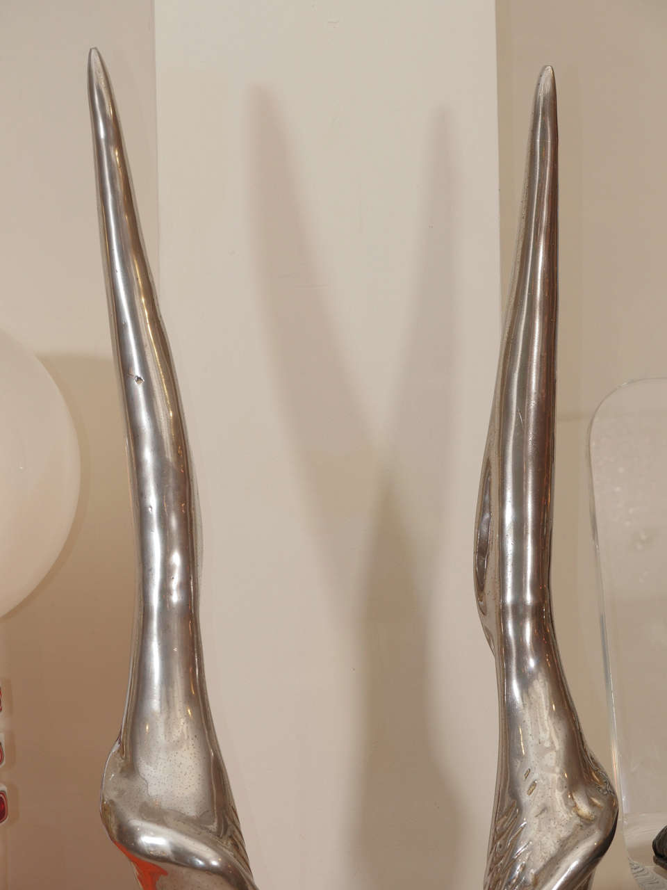 Mid-20th Century Massive Nickel-Plated Bronze Kudu Skull by Fondica France