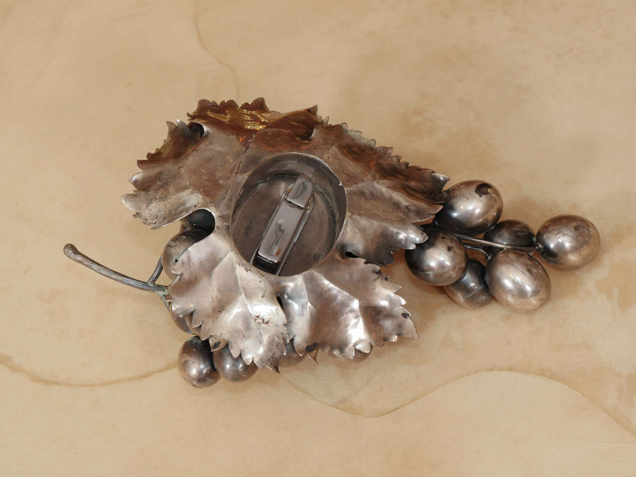 Italian Sterling Silver Grape Cluster with Concealed Lighter by Buccellati