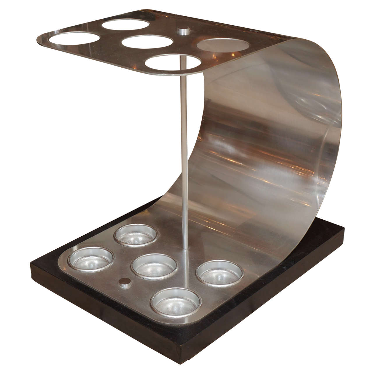Curved Aluminum Umbrella Stand at 1stdibs