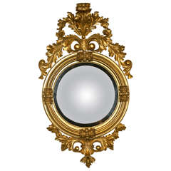 American or English Regency Bulls Eye Mirror
