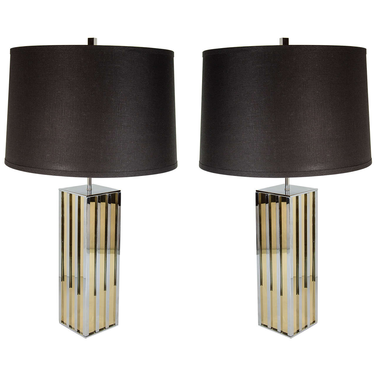 Ultra Chic Pair of Mid-Century Modern Table Lamps in the Manner of Paul Evans
