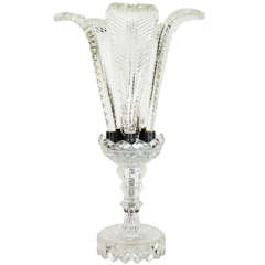 Elegant Grosfeld House Crystal Plume Table Lamp or Uplight