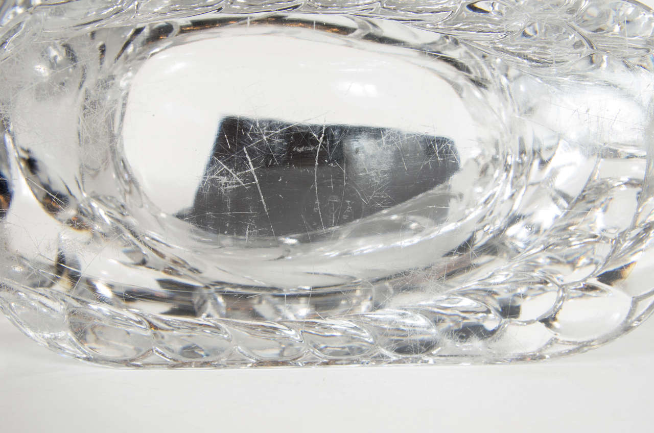 20th Century Rare Art Deco Crystal Poissons Fish Centerpiece Bowl by Baccarat