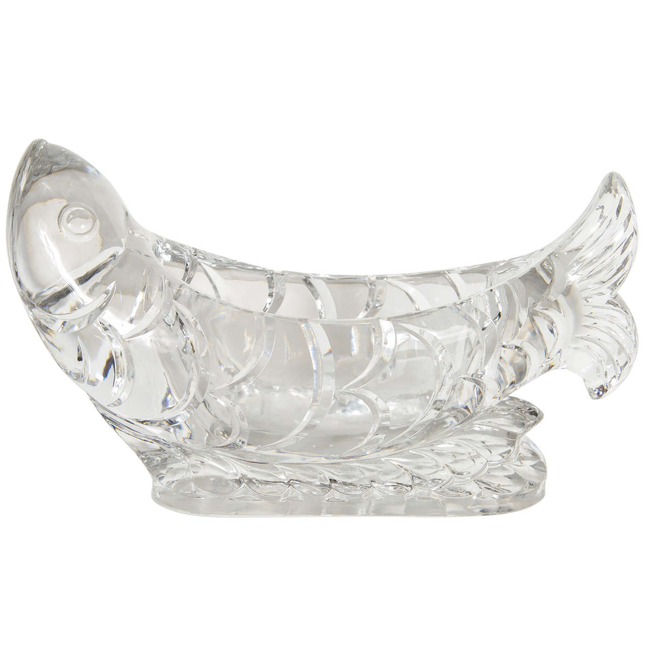 Rare Art Deco Crystal Poissons Fish Centerpiece Bowl by Baccarat