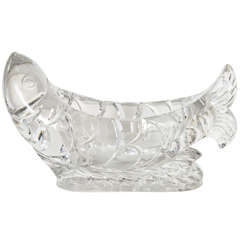 Rare Art Deco Crystal Poissons Fish Centerpiece Bowl by Baccarat