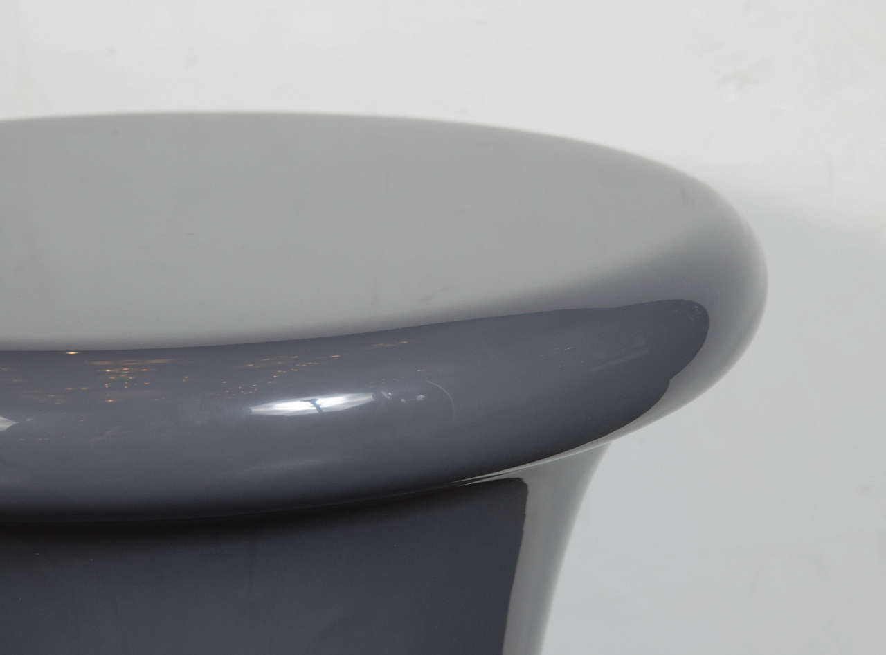 Late 20th Century Mid-Century Modernist Side Table in a Lustrous Dove Gray Lacquered Finish