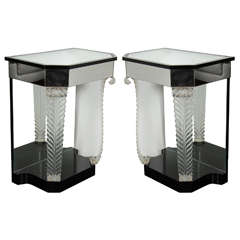Exquisite Pair of Acanthus End Tables or Night Stands by Grosfeld House
