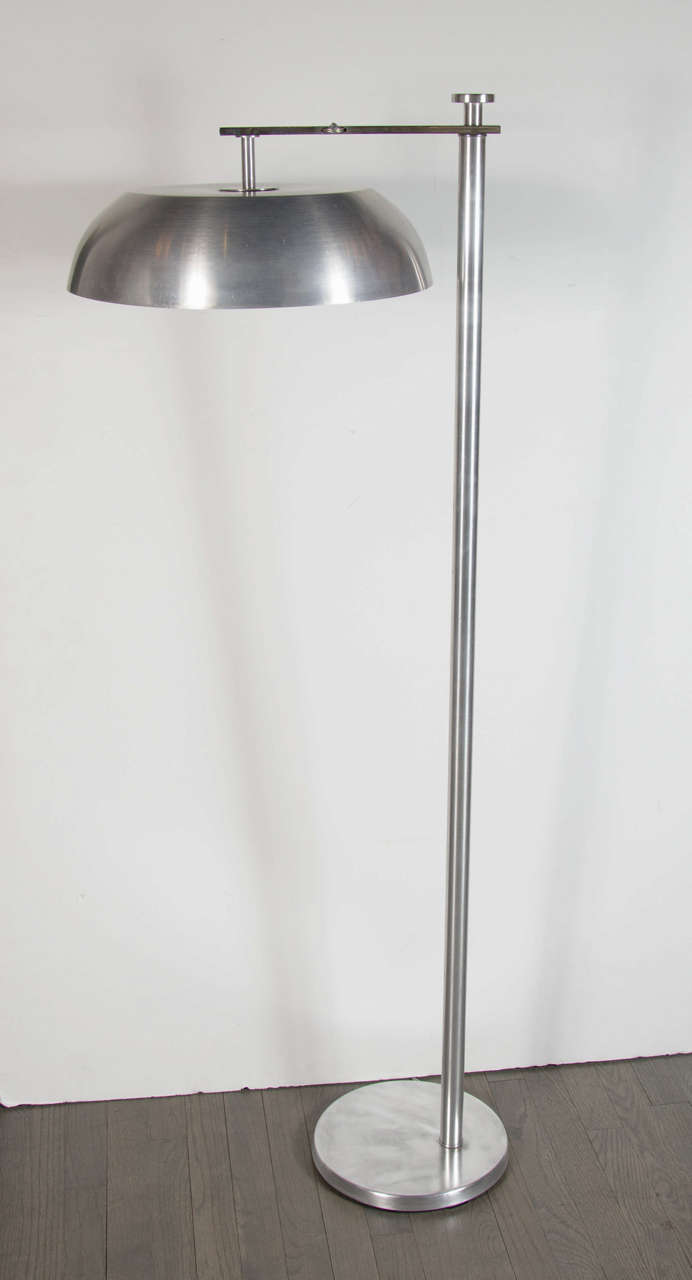 Machine Age Art Deco Torchiere / Reading Light by Kurt Versen for Lightolier