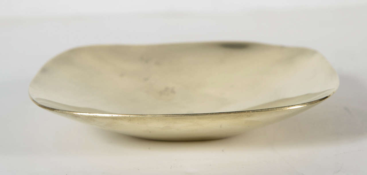 Danish Handmade Heavy Mid-Century Modernist Brass Bowl