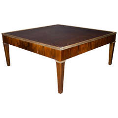 Vintage Mid-Century Modernist Book-Matched Burled Walnut in the Manner of Jansen