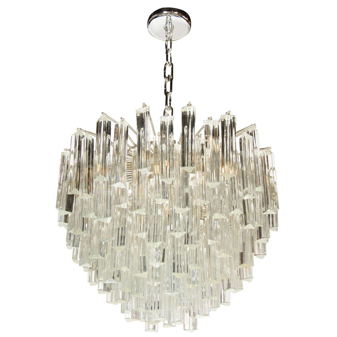 Exceptional Mid-Century Modern Cascading Camer Chandelier
