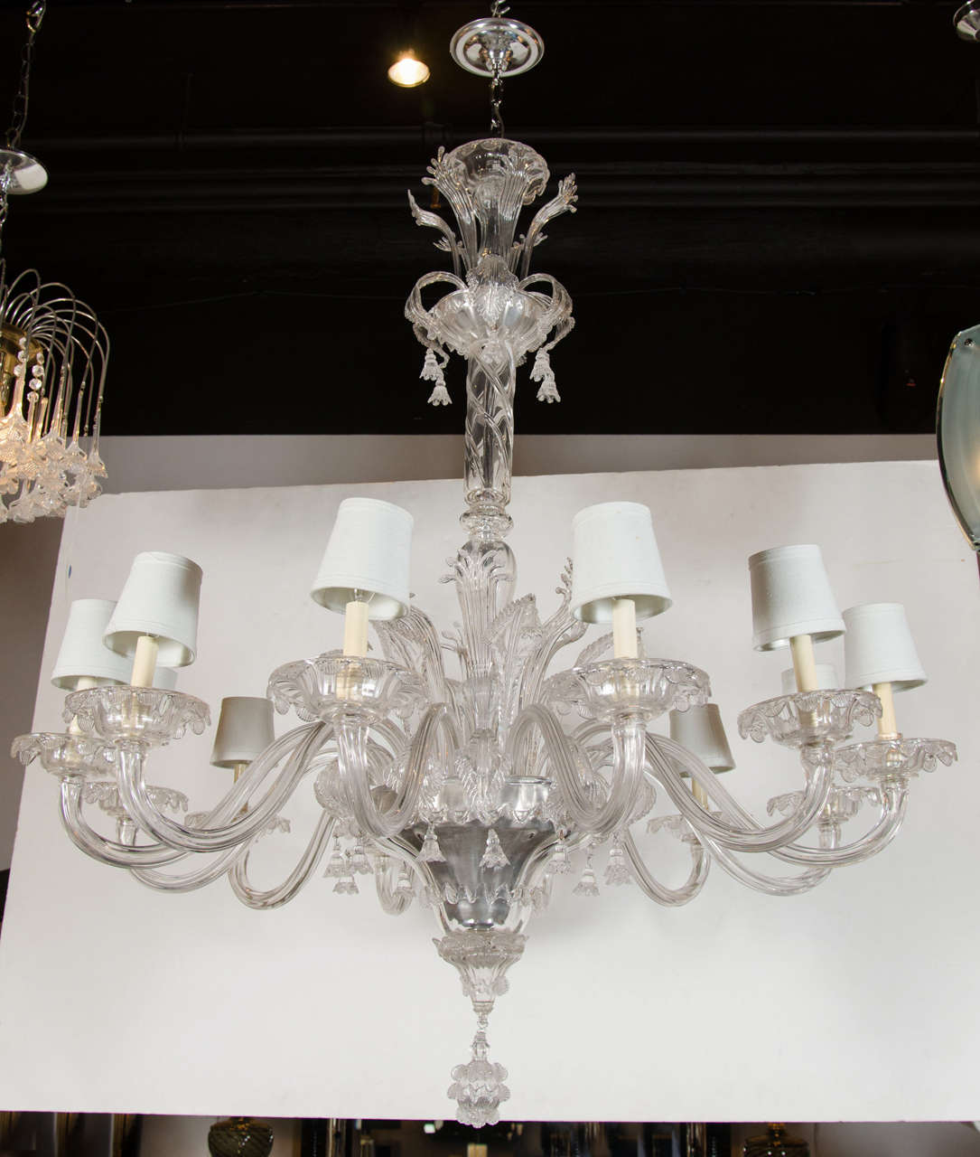 Rare and Exquisite Hand Blown Murano Glass 12 Arm Chandelier