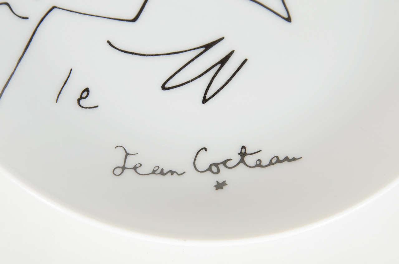 French Exquisite Limoge Plate by Jean Cocteau