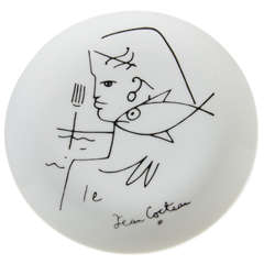 Exquisiter Limoge-Teller von Jean Cocteau