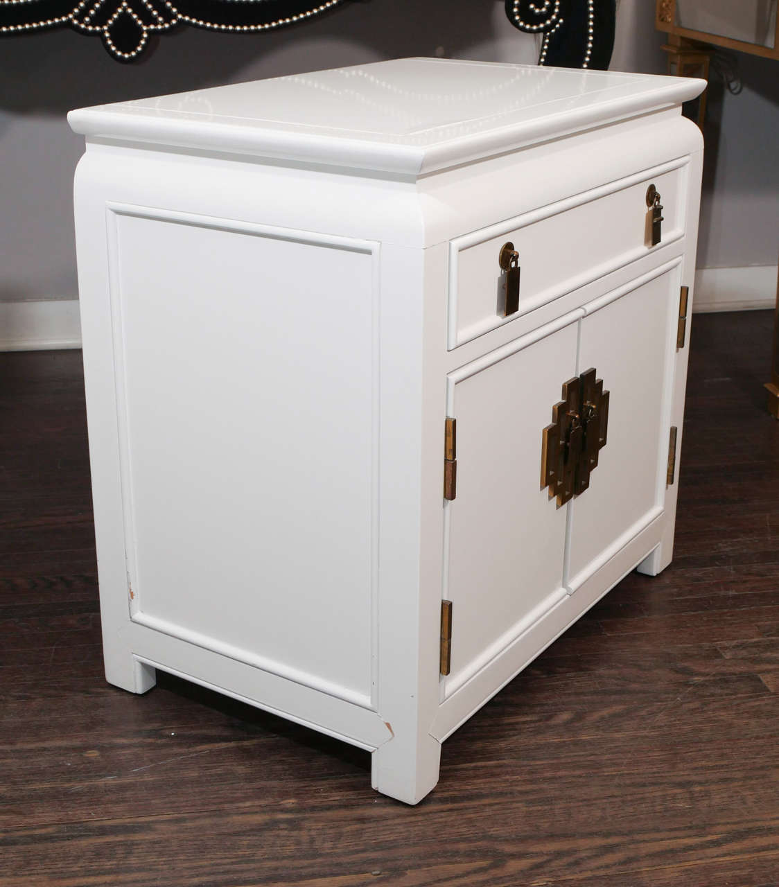 Pair of 1970s Century White Lacquer End Tables For Sale at 1stdibs