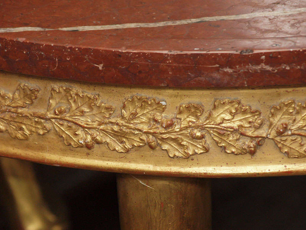 Beautiful Italian giltwood and marble hoof leg table 1