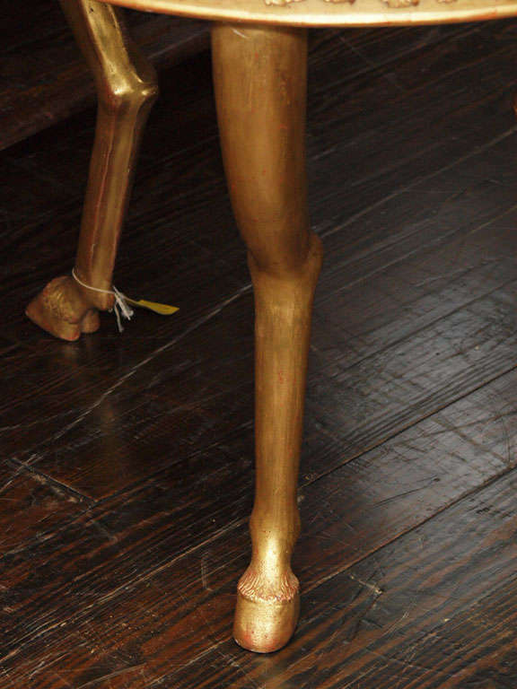 Beautiful Italian giltwood and marble hoof leg table 4