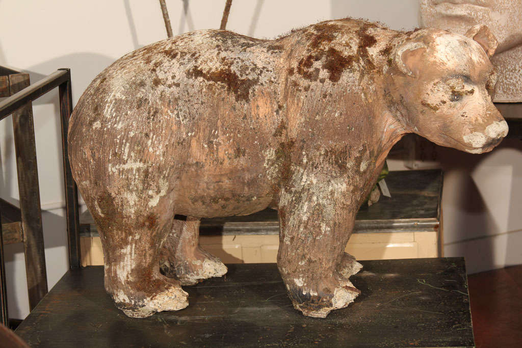 Large Vintage Grizzle Bear Statuary