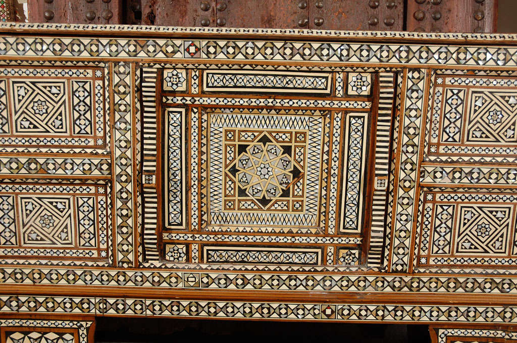 Ivory Late 18th Century Turkish Mosaic Wedding Trunk