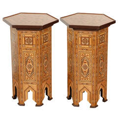 Moorish Syrian Hexagonal Side Tables