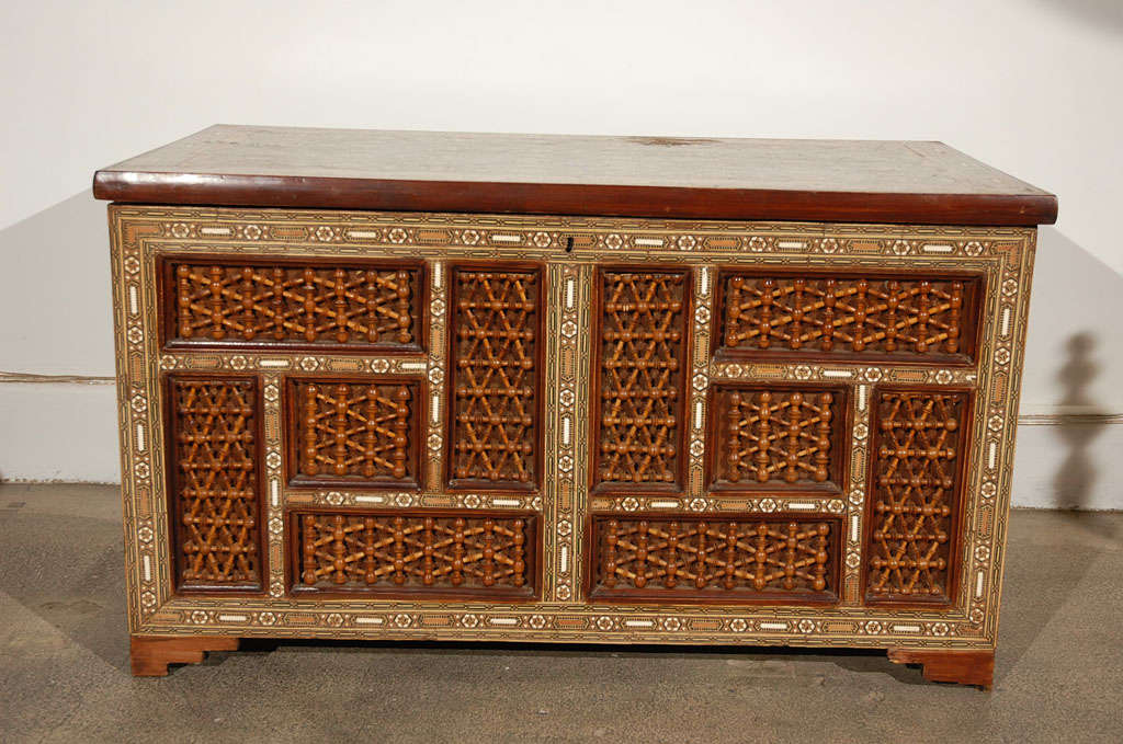 Rosewood Moorish Style Inlaid Trunk