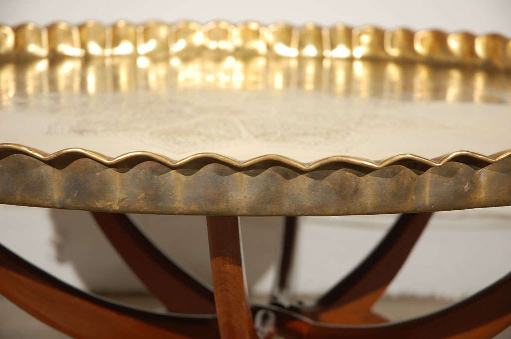 moroccan brass tray table stand