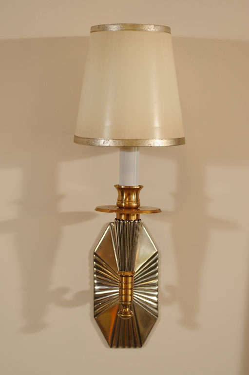Pair of Art Deco Cast Bronze Wall Sconces