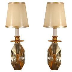 Pair of Art Deco Cast Bronze Wall Sconces