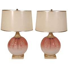 Pair of  Art Deco Glass Table Lamps