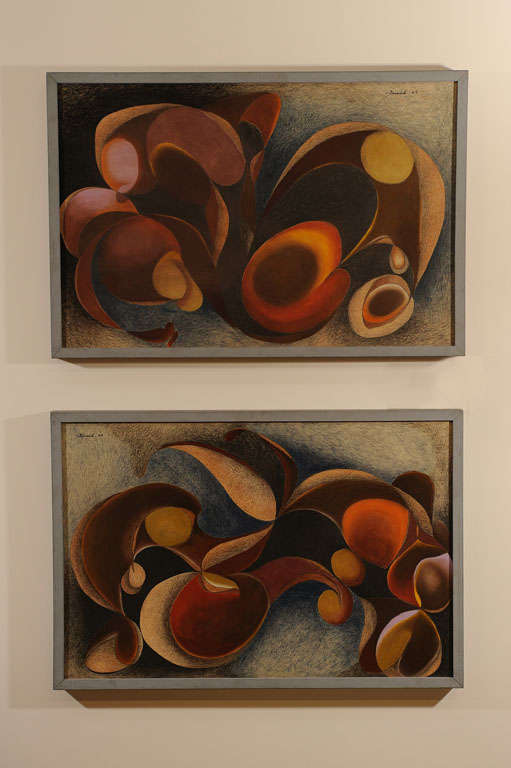 Pair of framed drawings by James Gerard De Martini