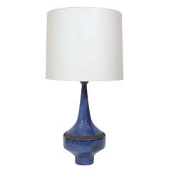 Blue and Matte Black Lamp
