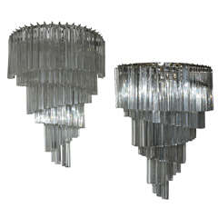 Pair Of Wall Sconces In Murano Glass.