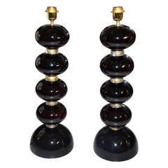 Pair of Table Lamps in Murano Glass by Toso