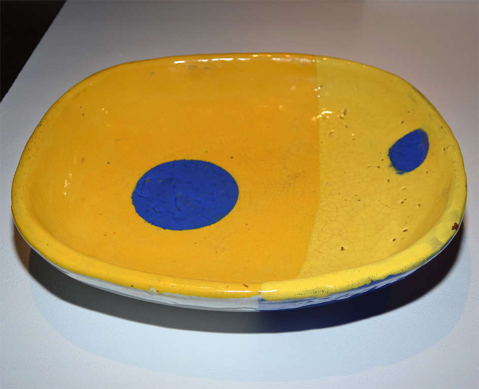 Mid-Century Modern Rare Ceramic Bowl by Jean Mégard, Biot, 1957 For Sale