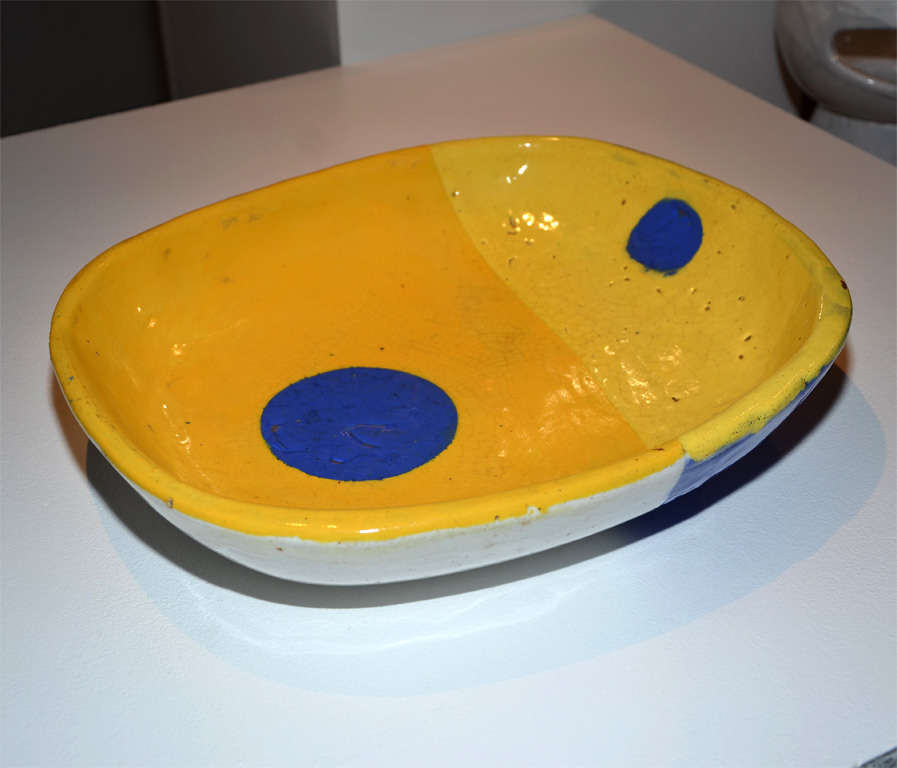 French Rare Ceramic Bowl by Jean Mégard, Biot, 1957 For Sale